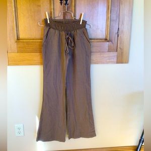 Linen wide leg trousers